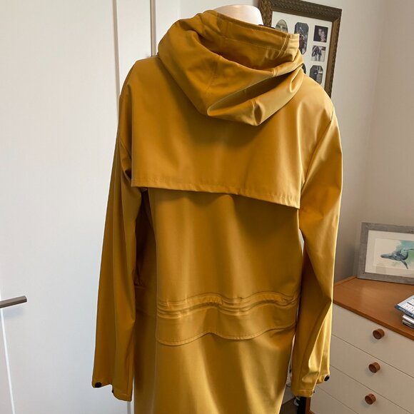 Soaked in Luxury Leyton Hooded Rain Coat Style 30403161 Gold Blk Danish Brand S - Picture 8 of 15